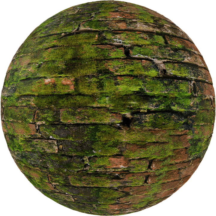 Brick Wall and Moss by Share Textures