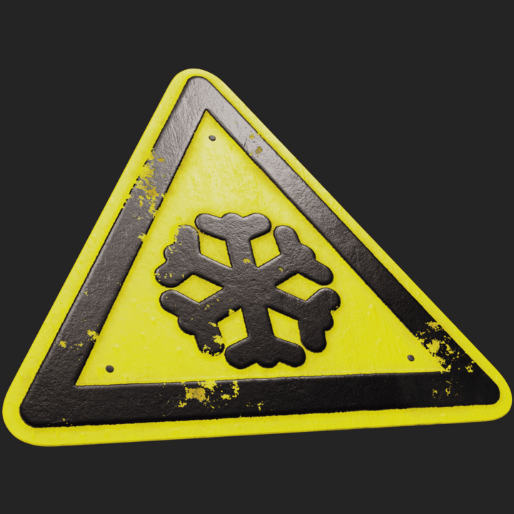 yellow,black,sign,danger,low,temperature,warning,freezing