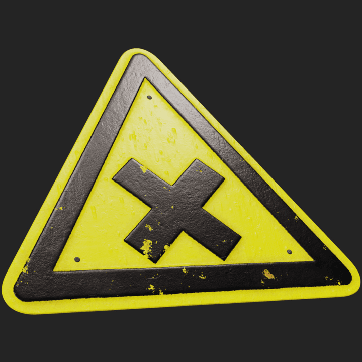 yellow,black,sign,danger,cross,irritant,warning