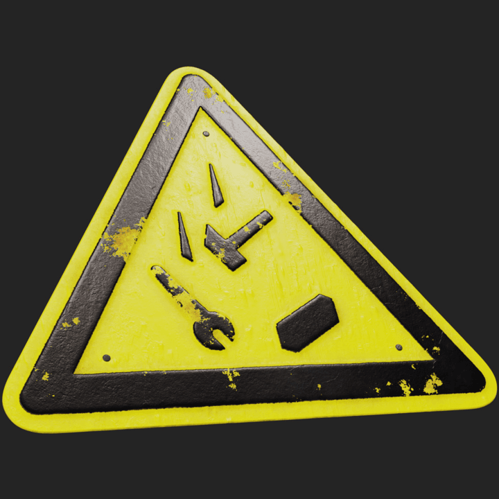 yellow,black,objects,falling,sign,danger,warning