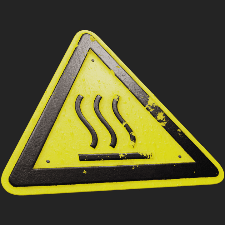 surface,hot,black,yellow,sign,danger,warning