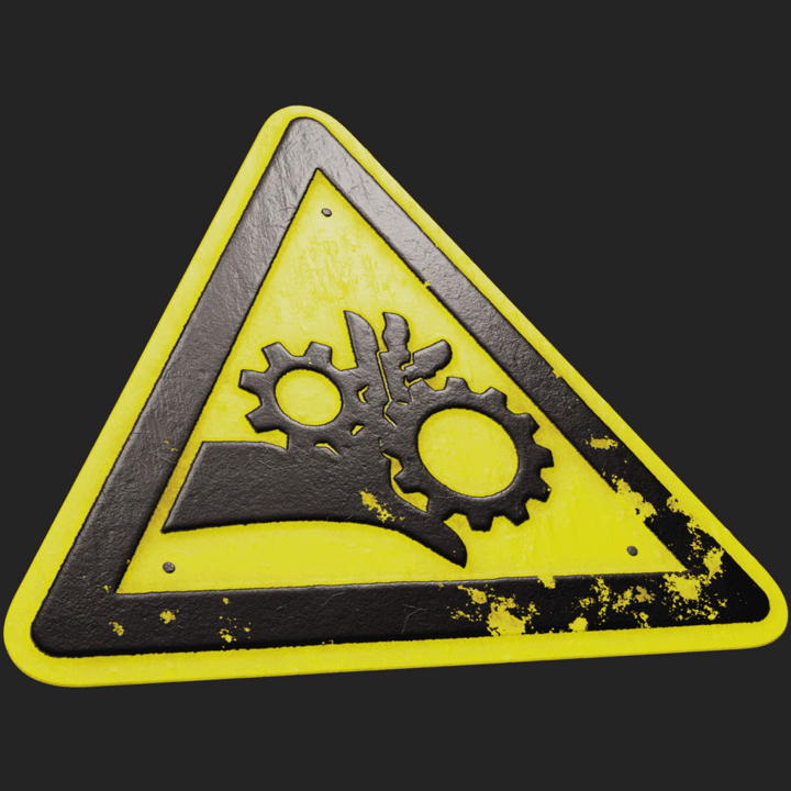 gears,black,yellow,sign,danger,parts,rotating,warning
