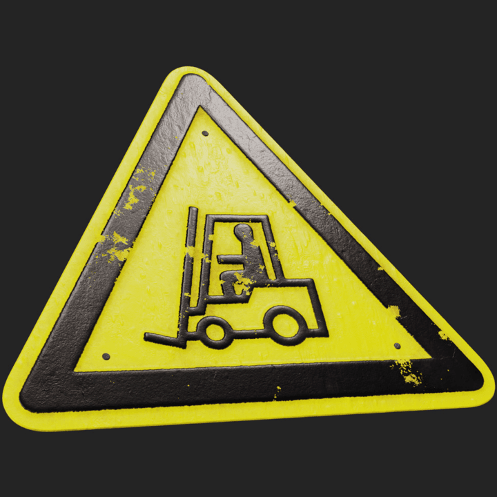 yellow,black,forklift,sign,danger,truck,warning