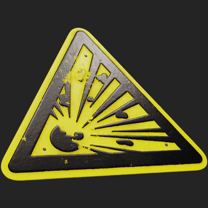 yellow,black,sign,danger,explosion,warning