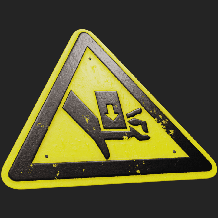 yellow,black,sign,danger,entrapment,warning