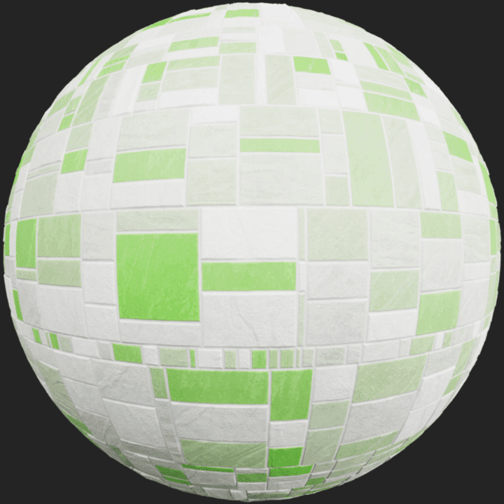 small,tiled,white,green,tiles
